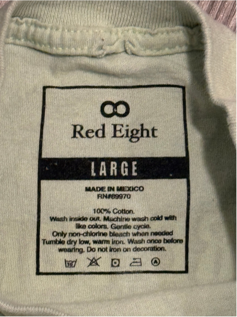 Red Eight Graphic T Shirt Mens Large Green Skeleton Here For A Good Time Casual - Picture 7 of 9